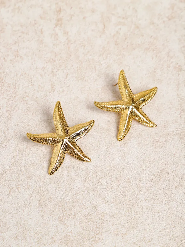 Golden Starfish Earrings sold by BERLOOK