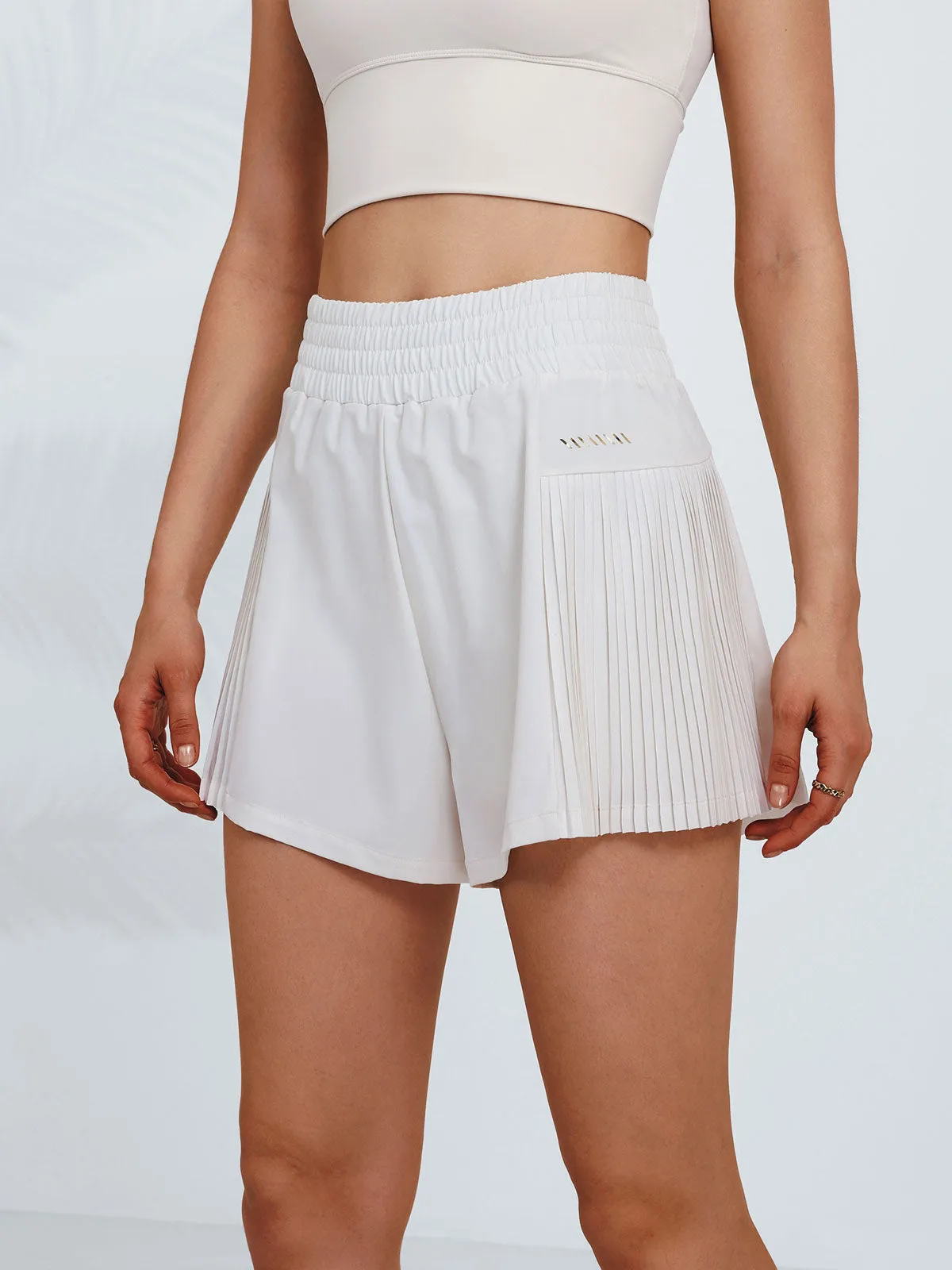 White Elastic Waist Athletic Shorts sold by BERLOOK