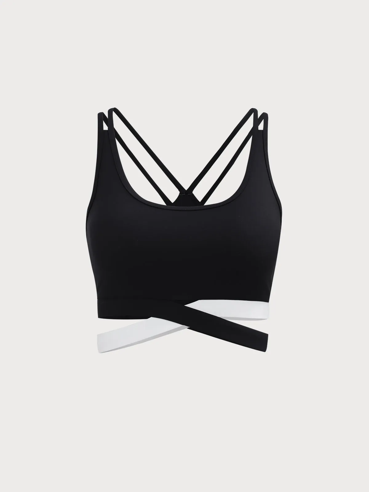 Black Crossover Sports Bra - Medium Support sold by BERLOOK product image thumbnail 5