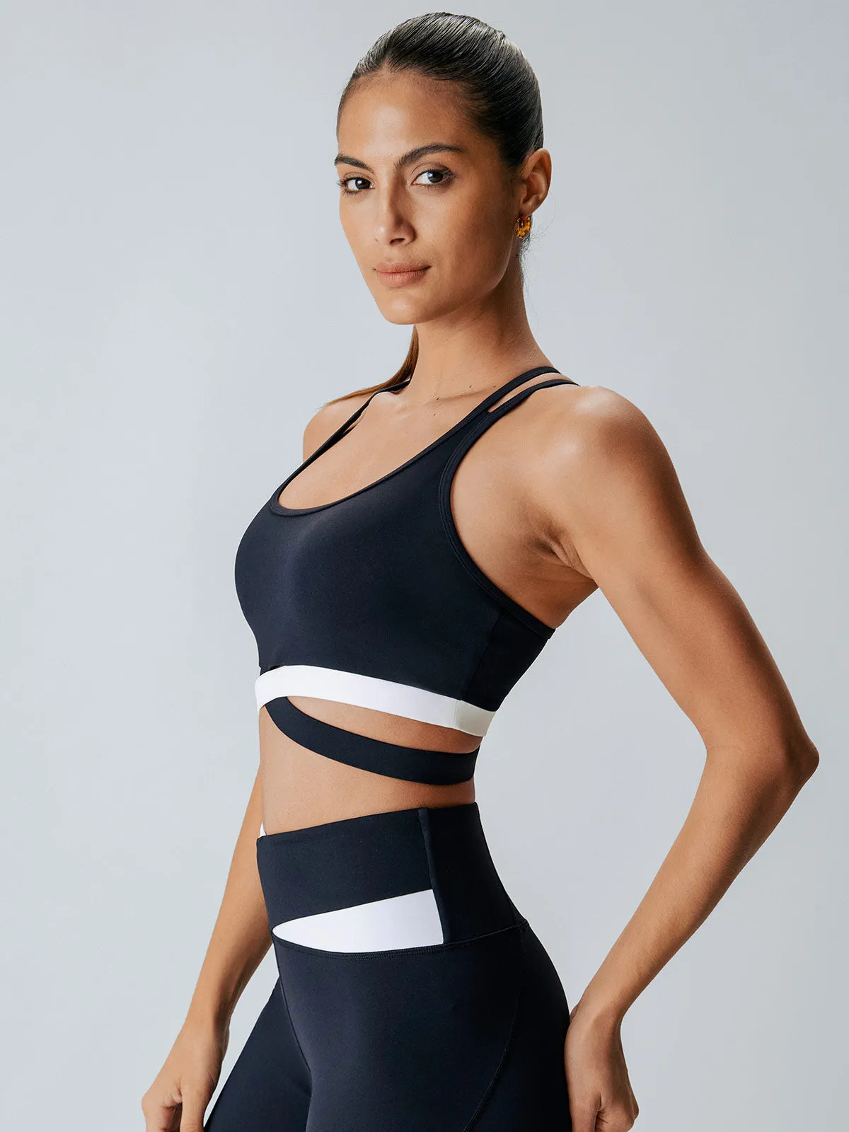 Black Crossover Sports Bra - Medium Support sold by BERLOOK product image thumbnail 3