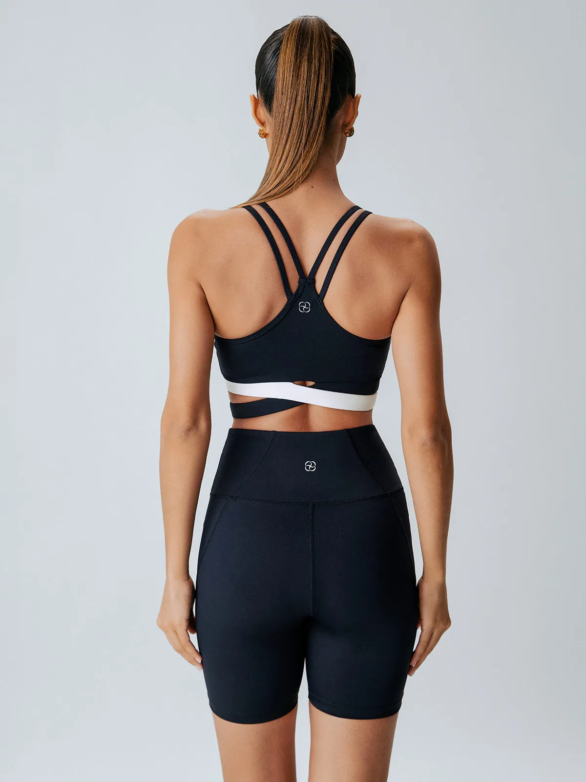 Black Crossover Sports Bra - Medium Support sold by BERLOOK product image thumbnail 2