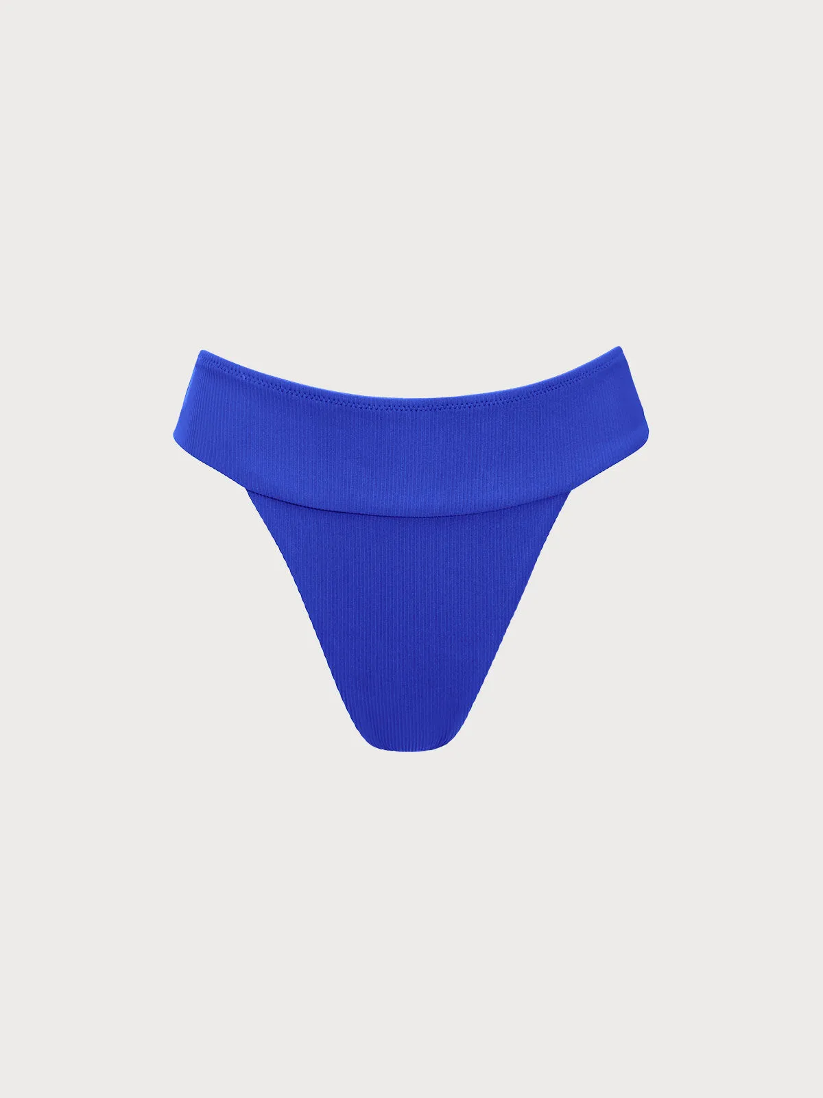 Blue Ribbed High Cut Bikini Bottom sold by BERLOOK product image thumbnail 5