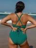 Green Lurex X Cross Plus Size Bikini Top sold by BERLOOK