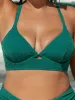 Green Lurex X Cross Plus Size Bikini Top sold by BERLOOK