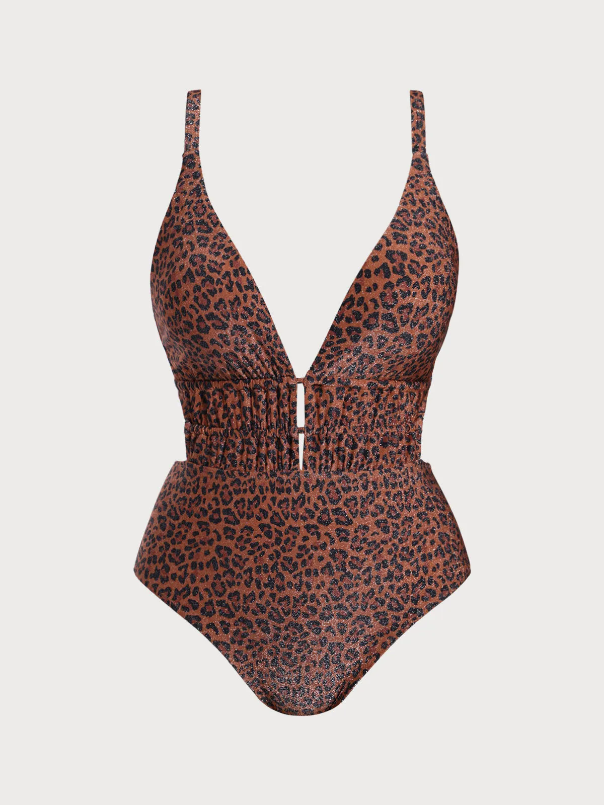 Leopard Print Plus Size One-Piece Swimsuit sold by BERLOOK