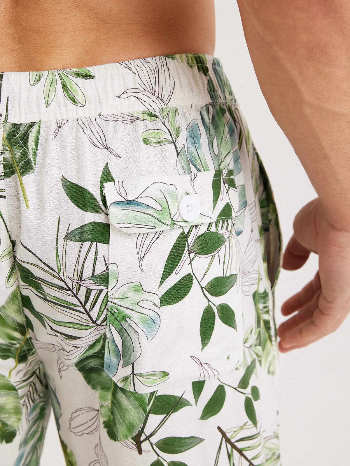 Hapnix® - Men's 7" Green Print Swim Trunks sold by BERLOOK product image thumbnail 4