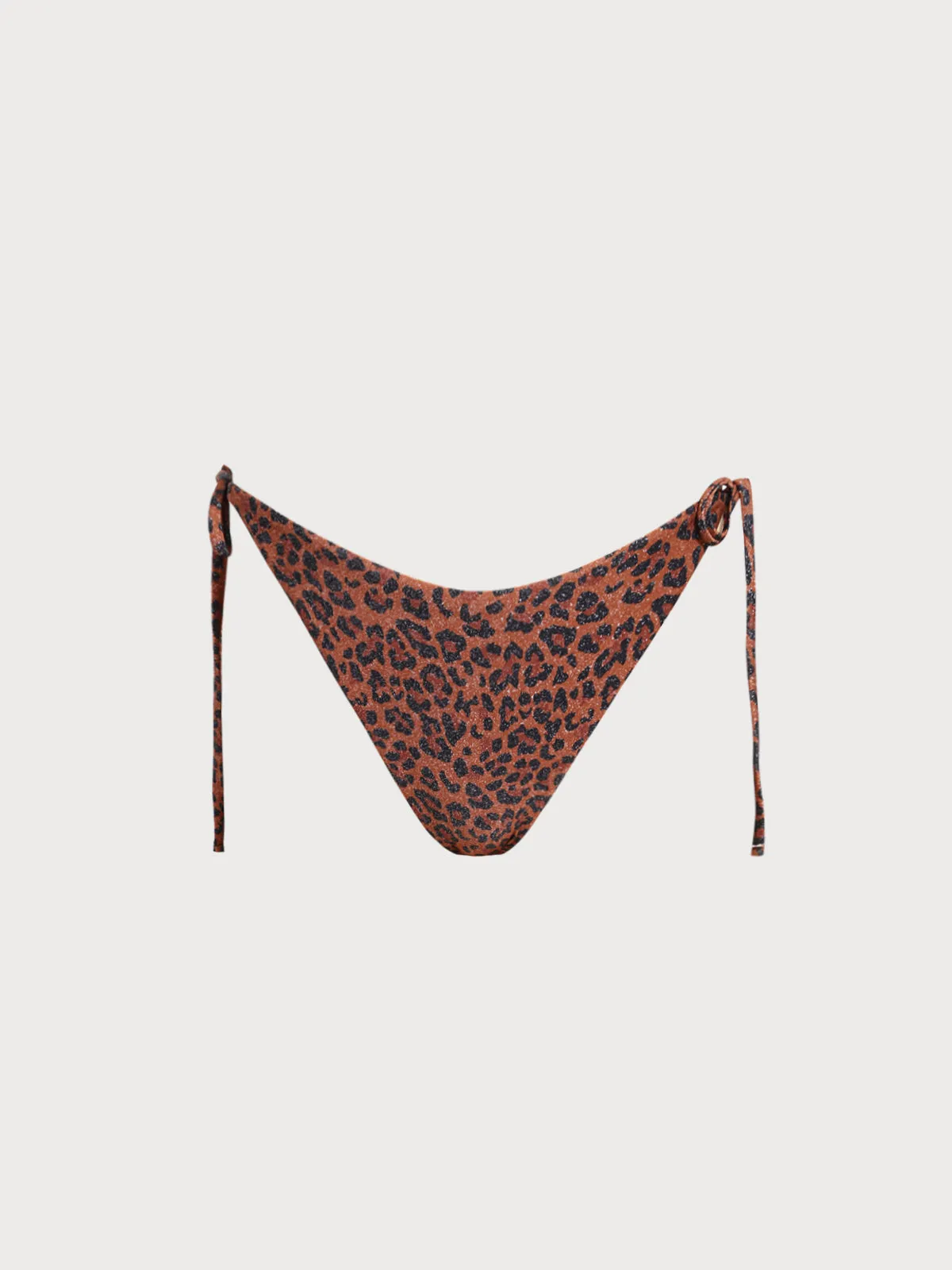 Leopard Print Lurex Tie Bikini Bottom sold by BERLOOK