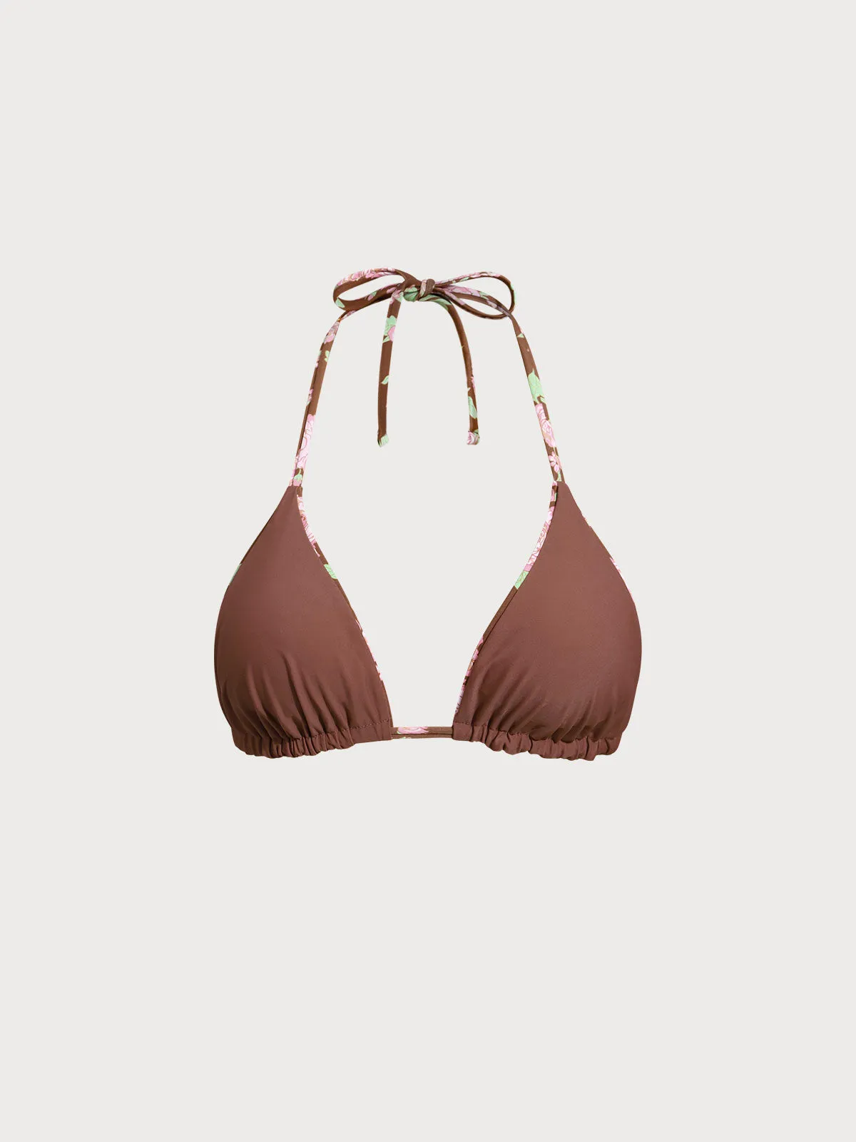 Brown Floral Reversible Bikini Top sold by BERLOOK product image thumbnail 2