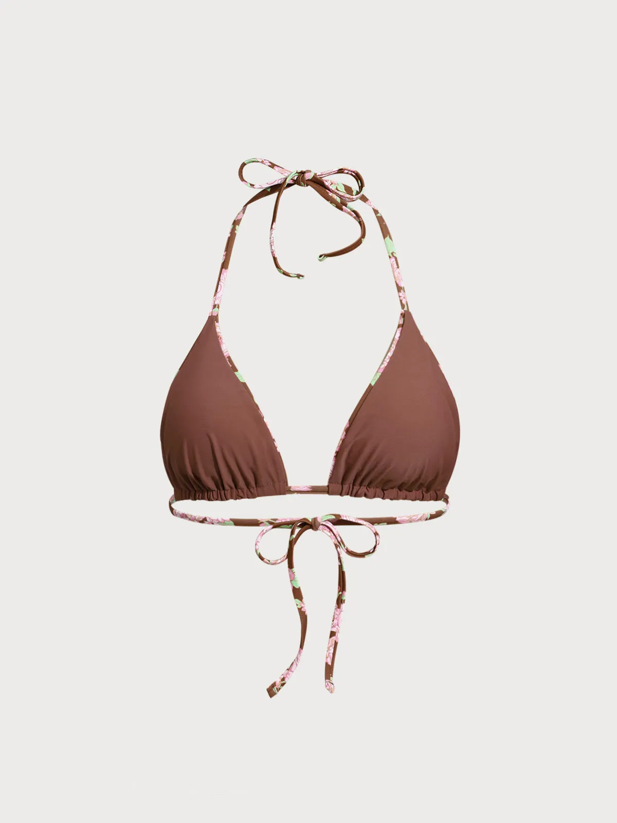 Brown Floral Reversible Bikini Top sold by BERLOOK product image thumbnail 3