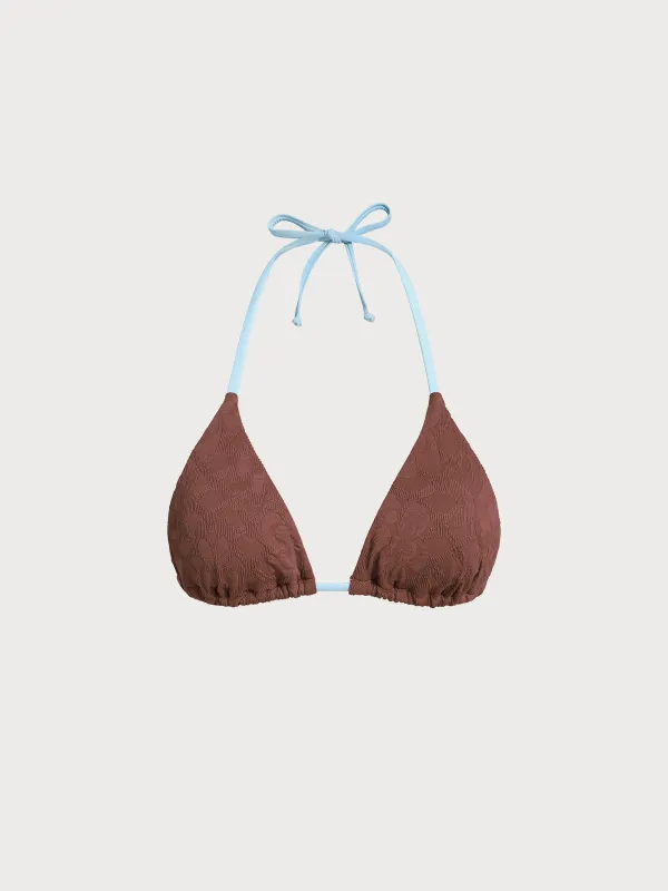 Coffee Halter Triangle Bikini Top sold by BERLOOK