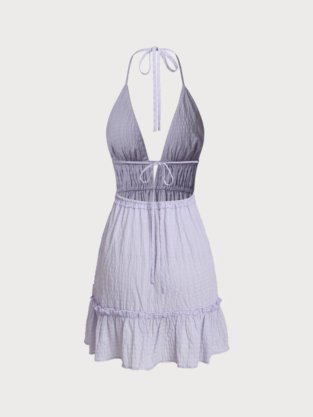 Light Purple Halter Backless Cover-Up Dress sold by BERLOOK product image thumbnail 2