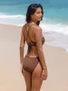 Dark Coffee Shimmer Bikini Top sold by BERLOOK
