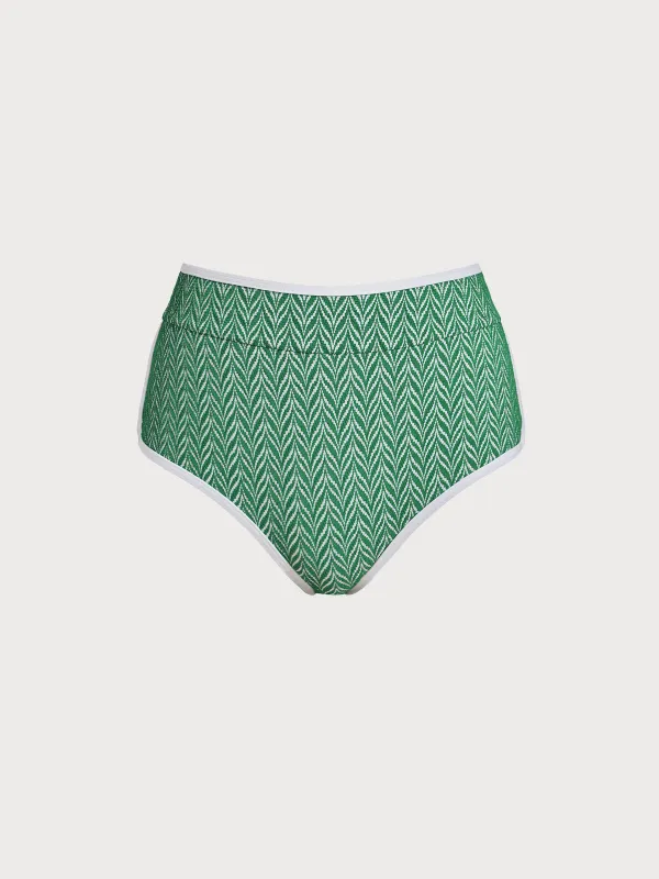 Green Geometric Full Coverage Surf Bottom sold by BERLOOK