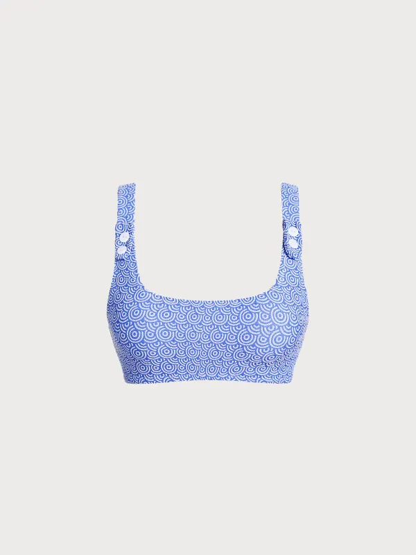 Blue Jacquard Cutout Surf Bra sold by BERLOOK
