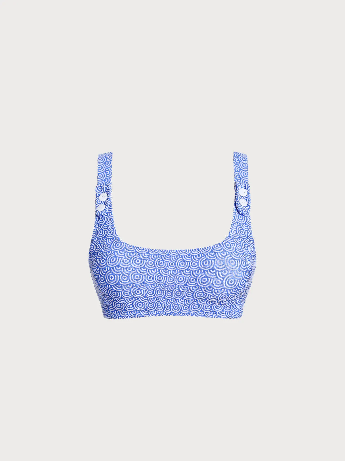 Blue Jacquard Cutout Surf Bra sold by BERLOOK