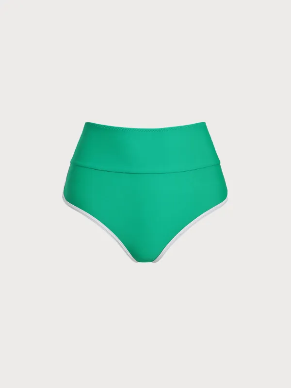 Green Contrast High-Waist Surf Bottom sold by BERLOOK