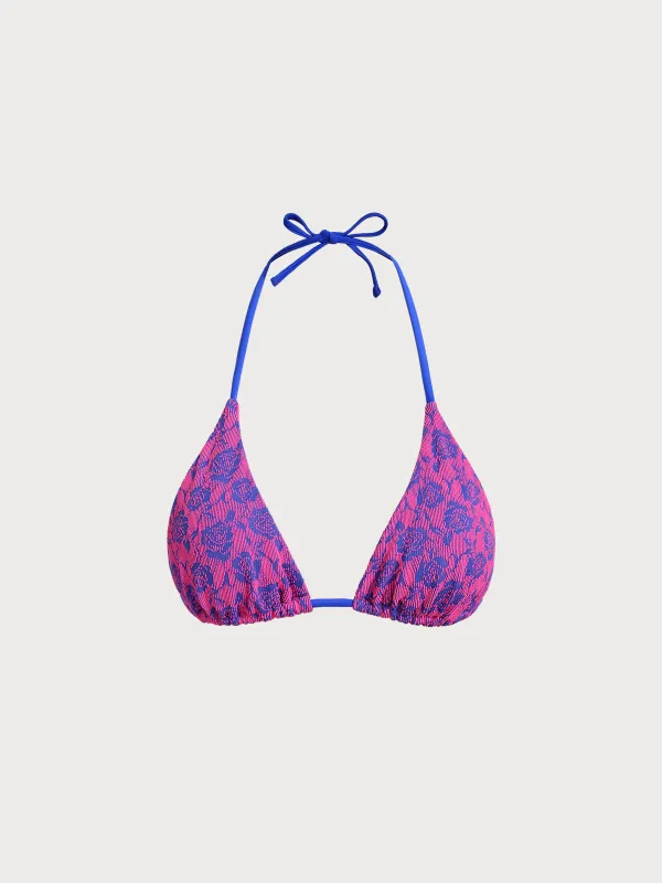 Rose Jacquard Bikini Top sold by BERLOOK