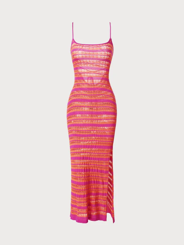 Colorful Striped Cover-up Dress sold by BERLOOK