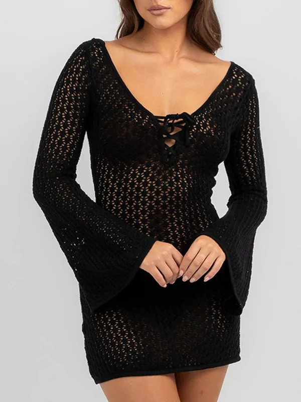 Black Crochet Cover-up sold by BERLOOK