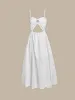 White Hollow Out Cotton Beach Dress sold by BERLOOK