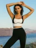White Contrast Square Neck Sports Bra sold by BERLOOK