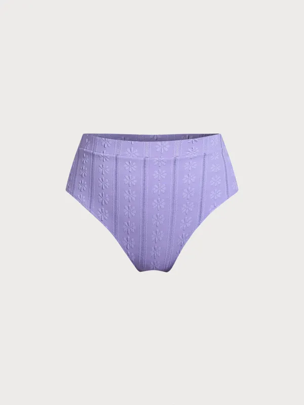 Purple Jacquard Plus Size Bikini Bottom sold by BERLOOK