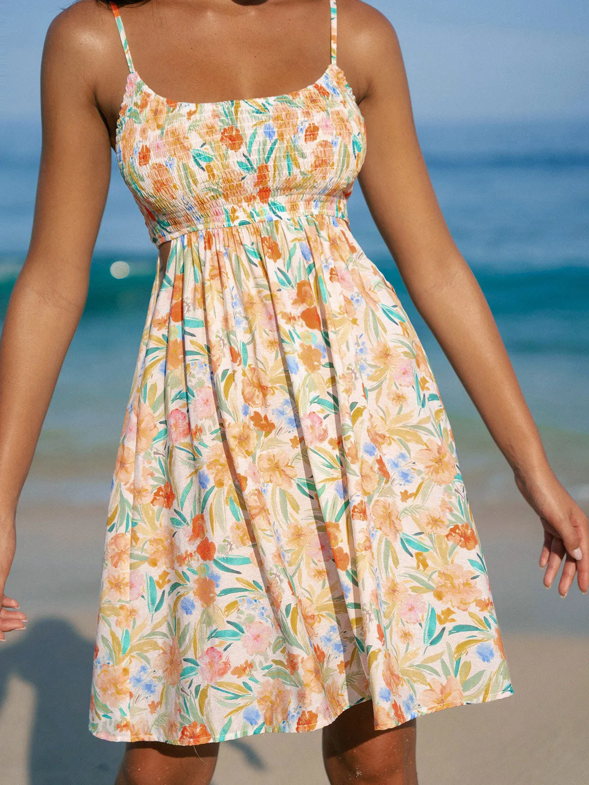 Floral Strap Beach Dress sold by BERLOOK