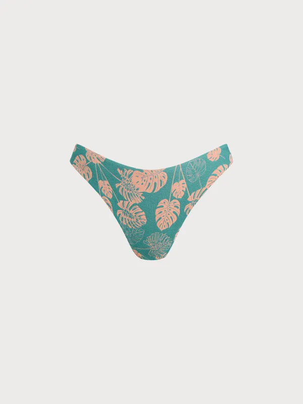 Green Floral Reversible Bikini Bottom sold by BERLOOK