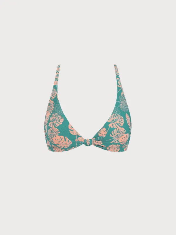 Green Floral Reversible Bikini Top sold by BERLOOK