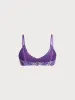 Purple Striped Crochet Bikini Top sold by BERLOOK