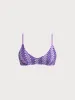 Purple Striped Crochet Bikini Top sold by BERLOOK