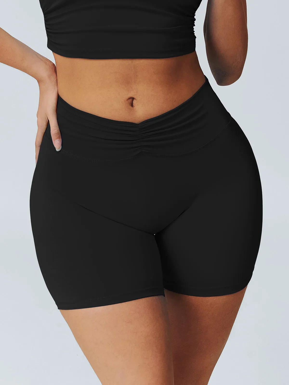 Black V Cut Sports Shorts 6" sold by BERLOOK product image thumbnail 2