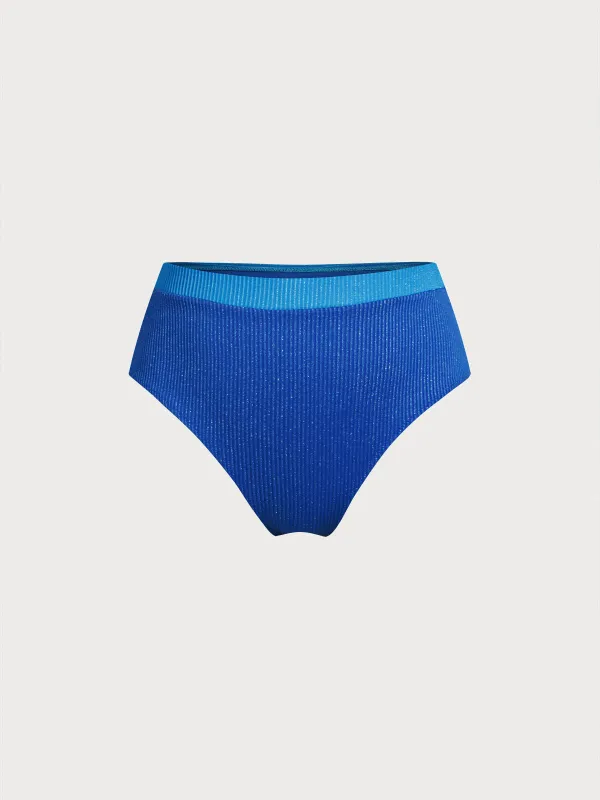 Blue High-Waist Plus Size Bikini Bottom sold by BERLOOK