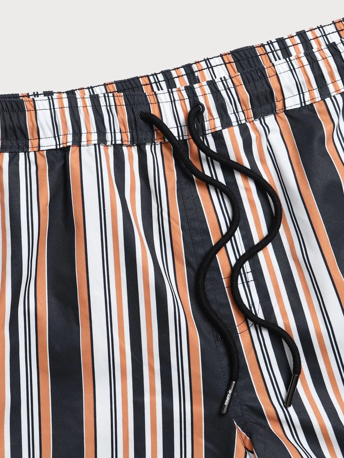 Hapnix® - Orange Contrast Stripe Men's 7" Swim Trunks sold by BERLOOK product image thumbnail 4