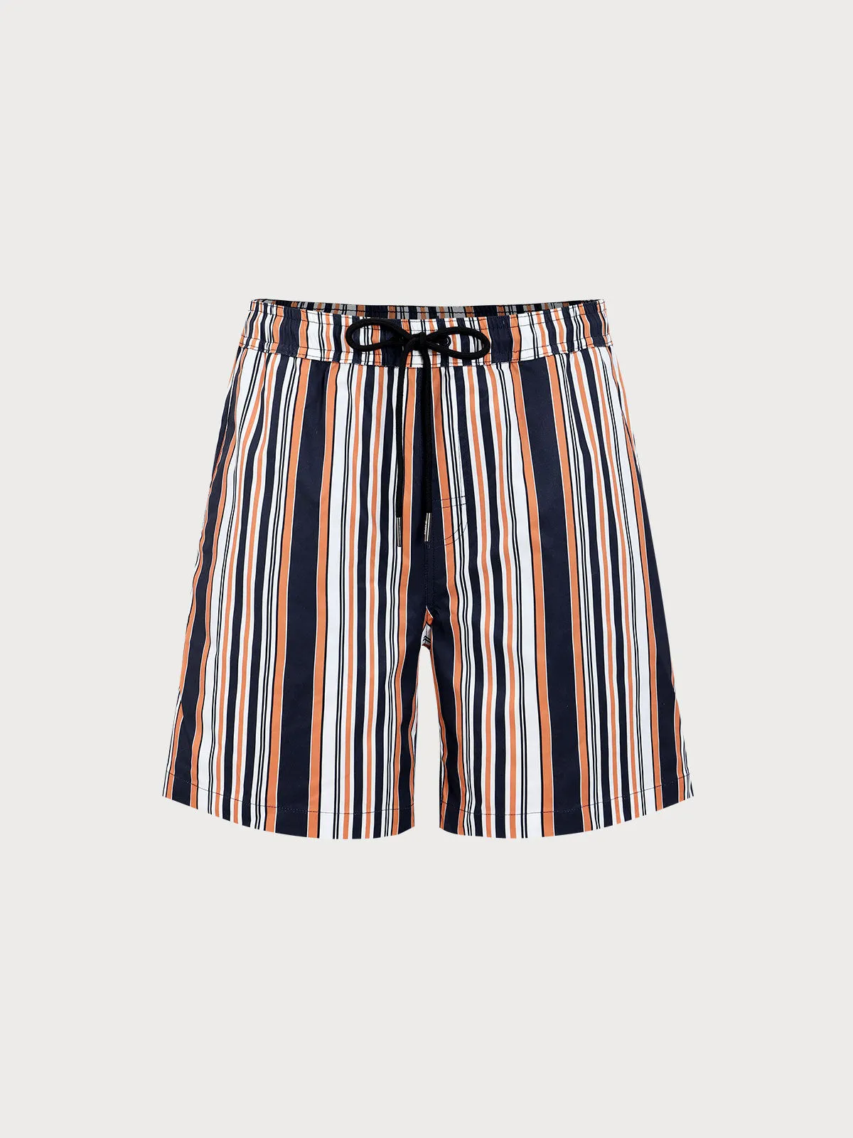 Hapnix® - Orange Contrast Stripe Men's 7" Swim Trunks sold by BERLOOK