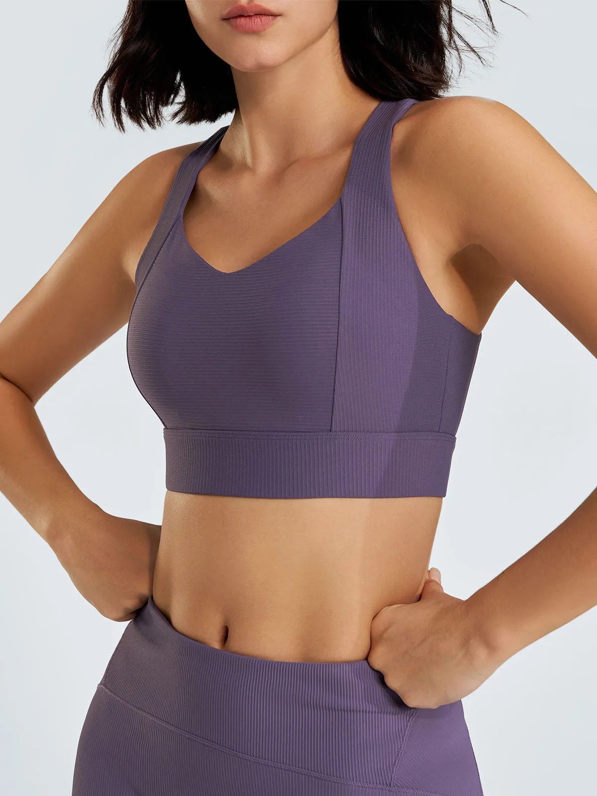 Purple I-Back Sports Bra - Medium Support sold by BERLOOK product image thumbnail 2