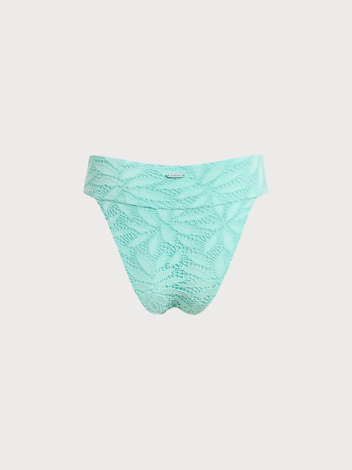 Cyan Textured High Cut Bikini Bottom sold by BERLOOK product image thumbnail 2