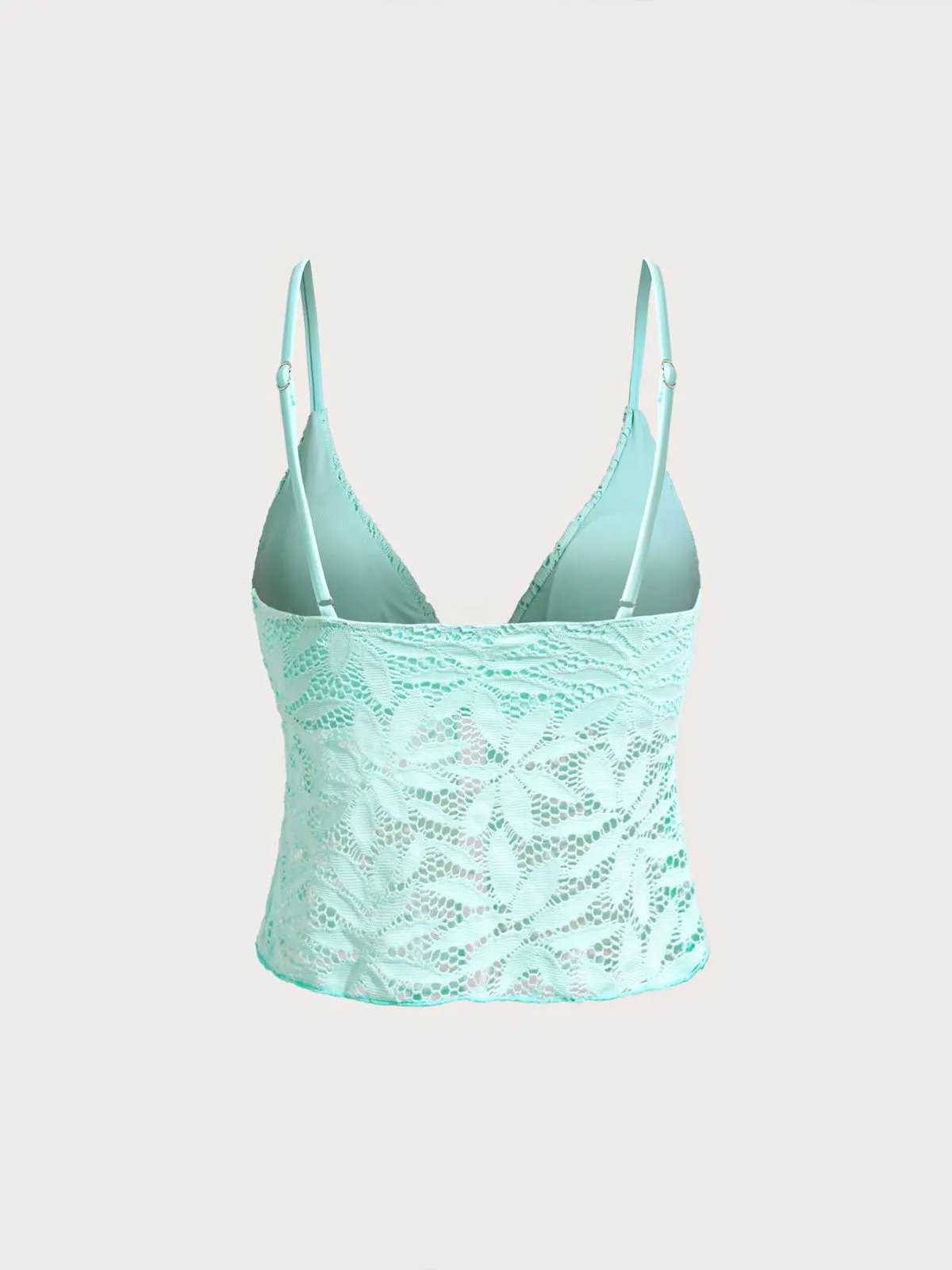 Cyan Lace-Trimmed Tankini Top sold by BERLOOK product image thumbnail 2