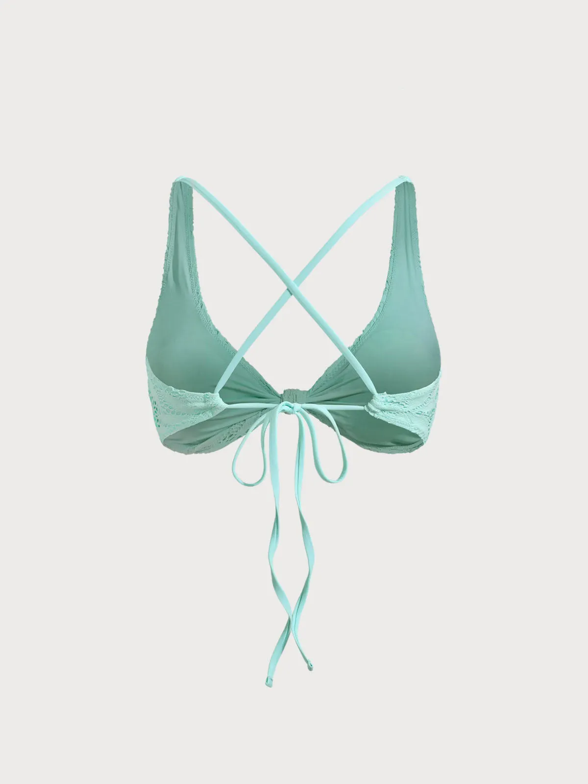 Cyan Textured Knot Bikini Top sold by BERLOOK product image thumbnail 2