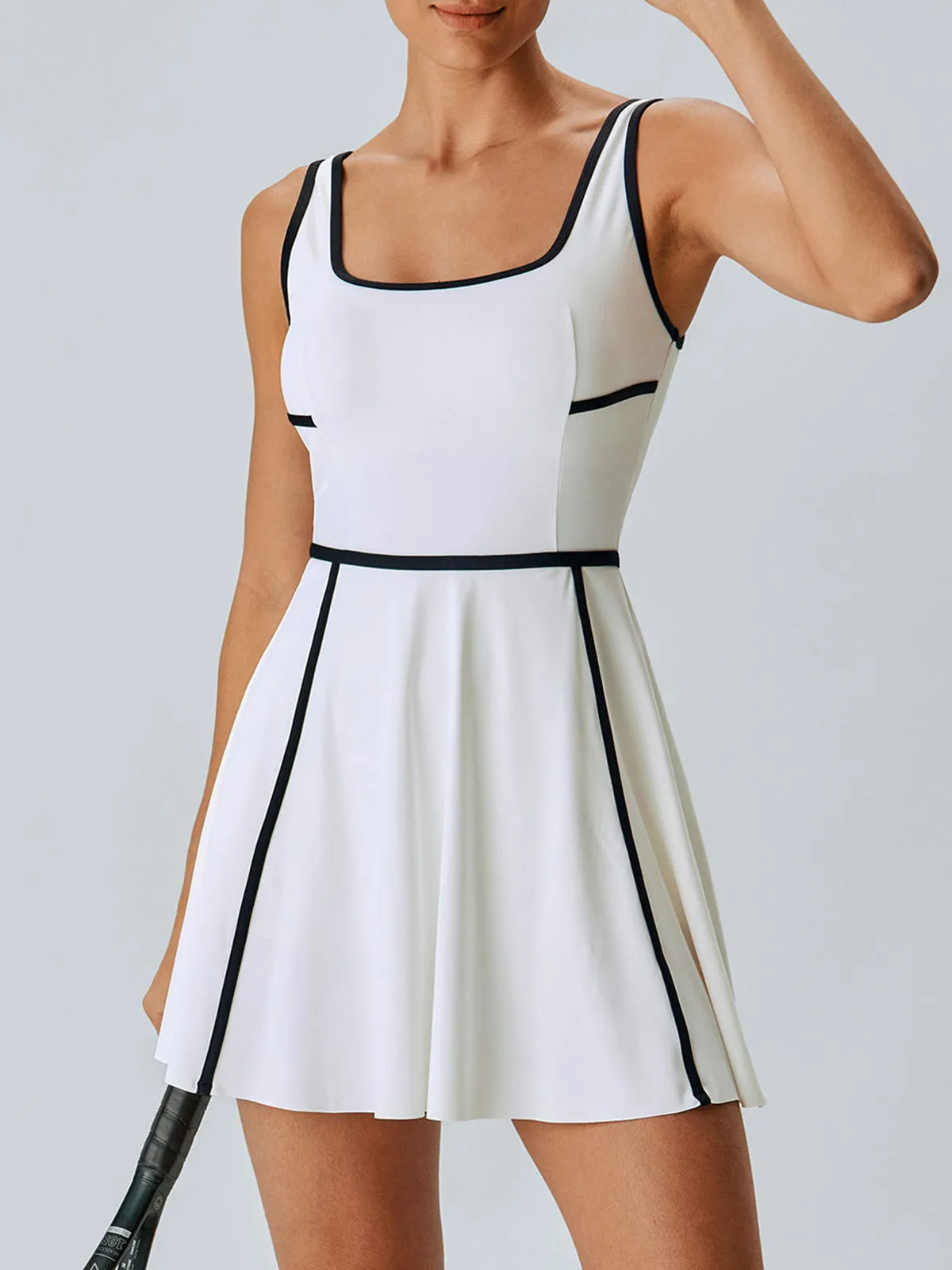 White Contrast Trim Tennis Dress sold by BERLOOK product image thumbnail 4