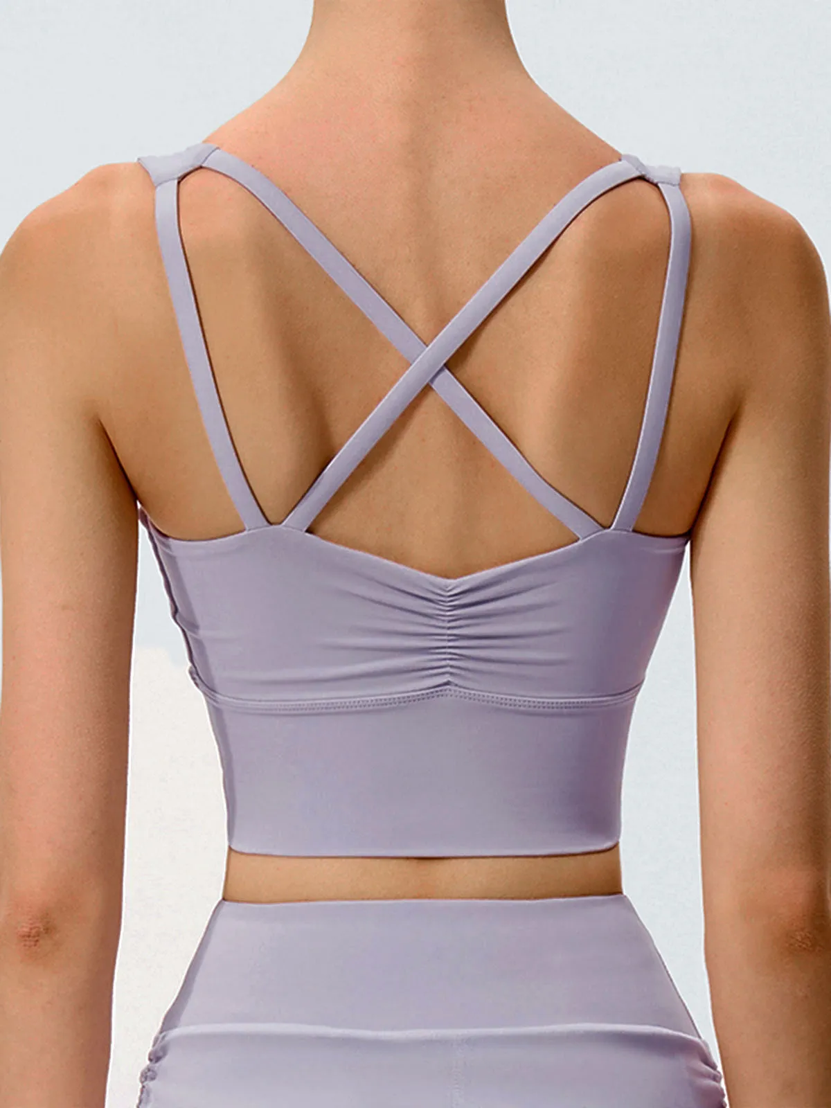 Purple Criss-Cross Strappy Sports Bra sold by BERLOOK