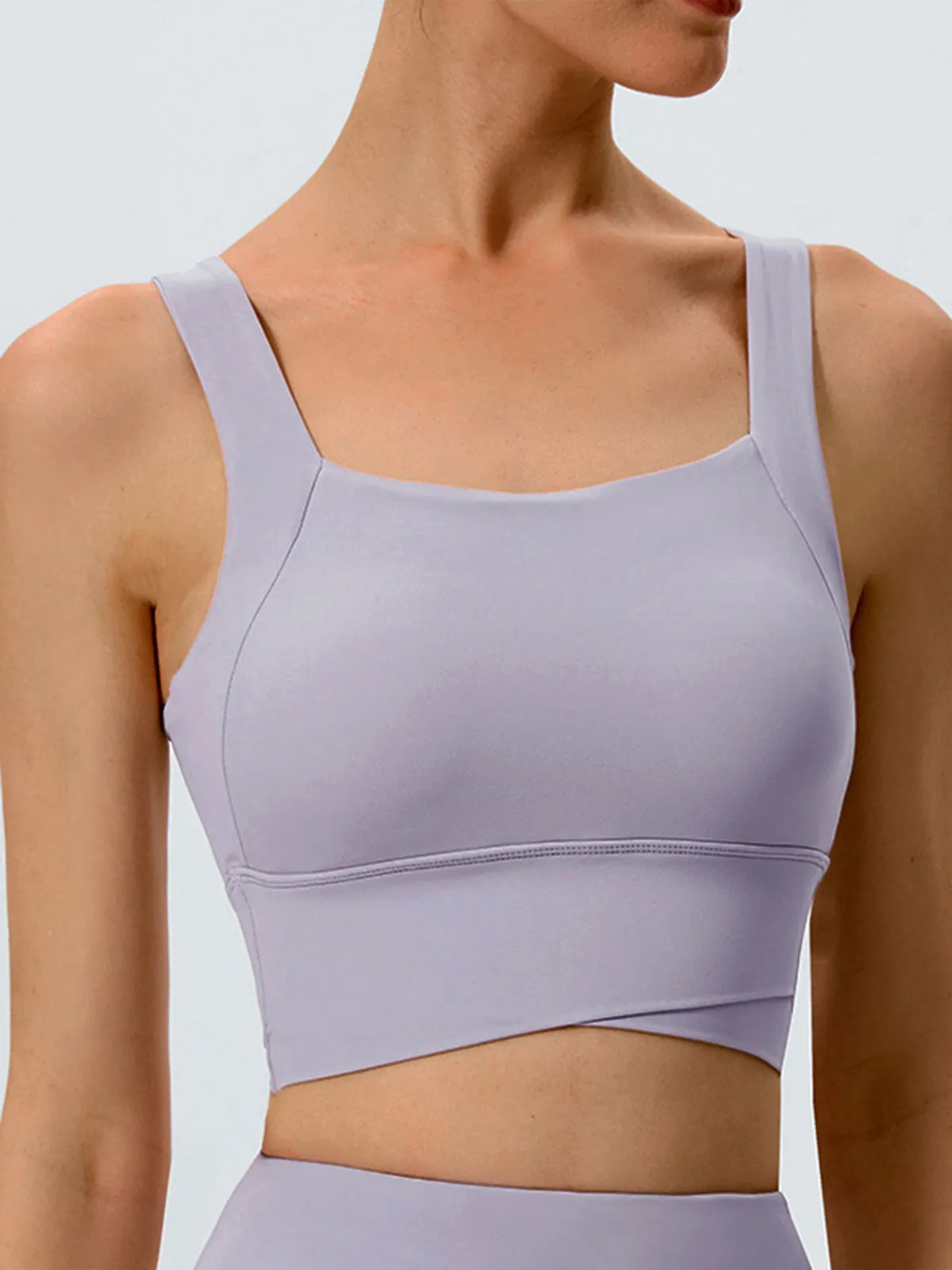 Purple Criss-Cross Strappy Sports Bra sold by BERLOOK product image thumbnail 2