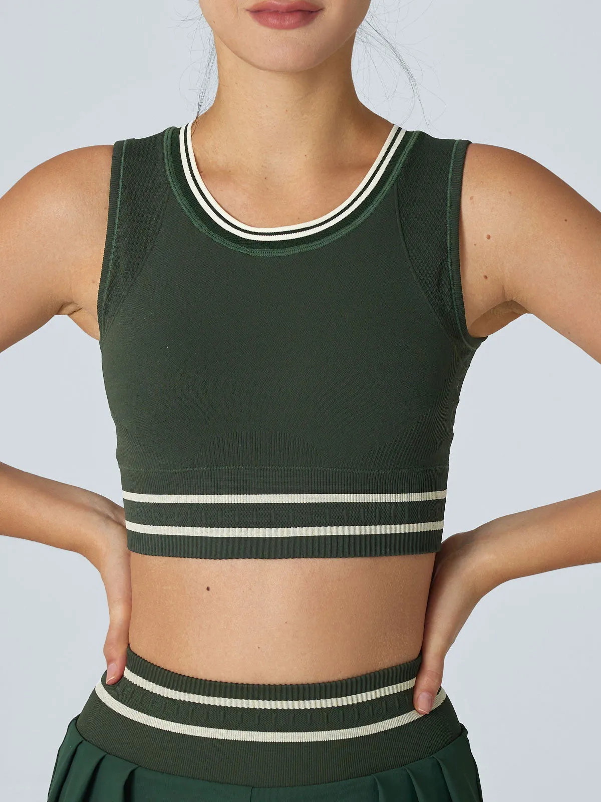 Green Round-Neck Line Sports Bra sold by BERLOOK