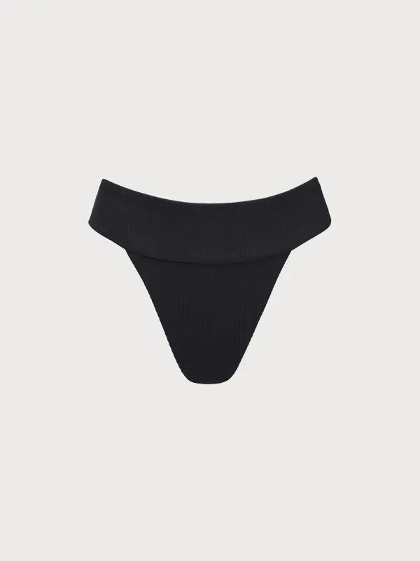 Black Wide Waistband Bikini Bottom sold by BERLOOK