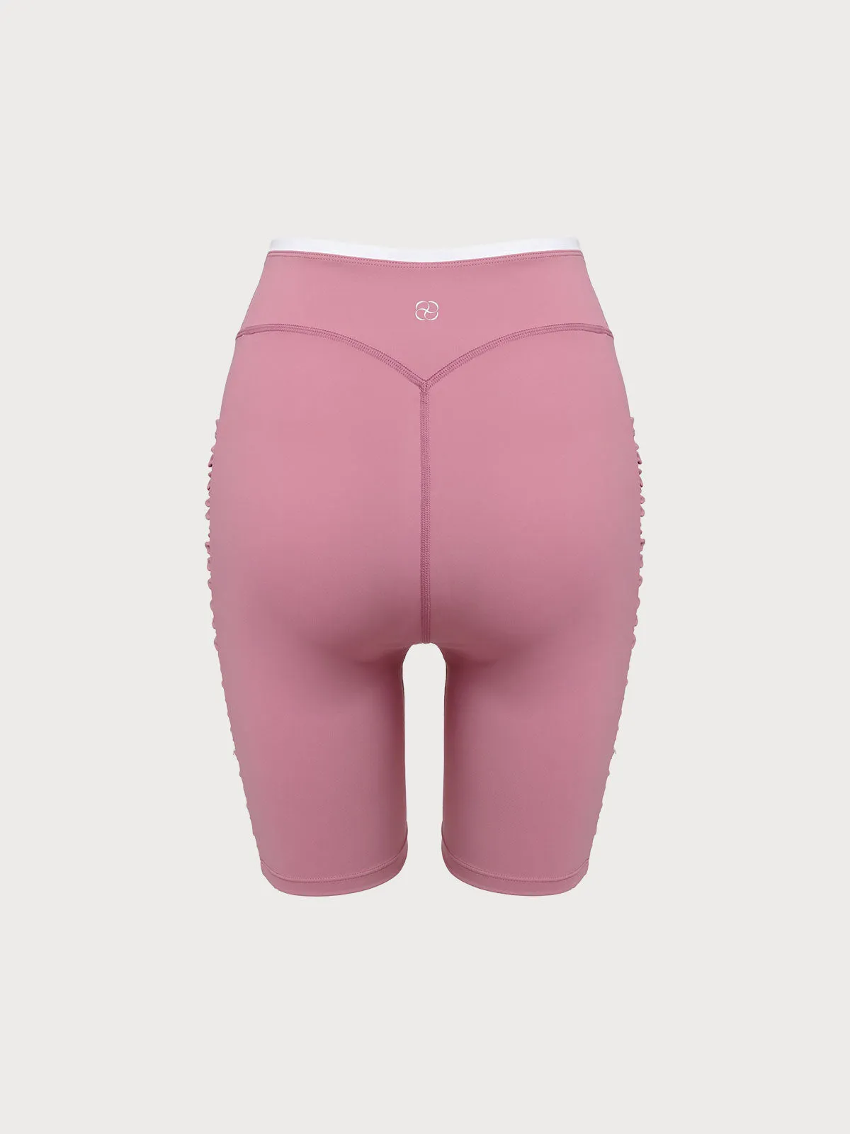 Pink Ruched Fitness Shorts 6" sold by BERLOOK product image thumbnail 3