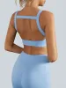 Sky Blue Strappy Sports Bra -Light Support sold by BERLOOK