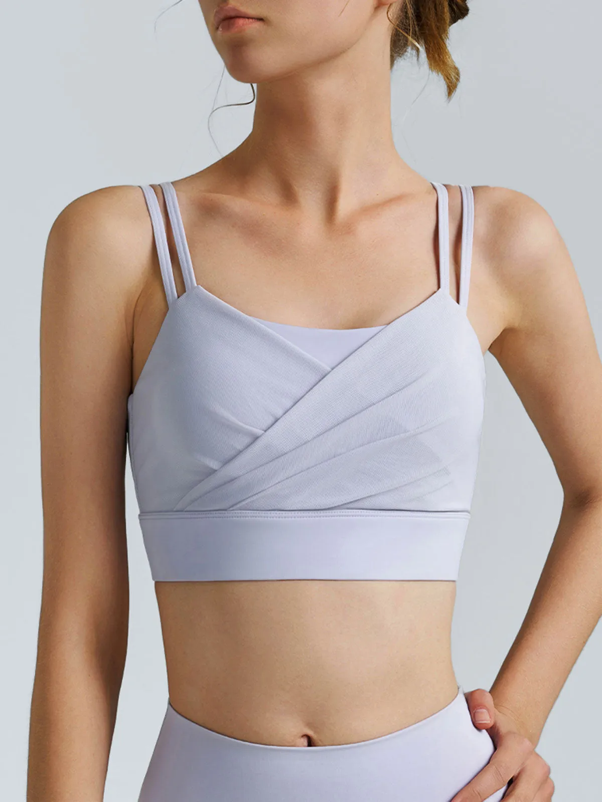 Lavender Twist Front Sports Bra -Light Support sold by BERLOOK