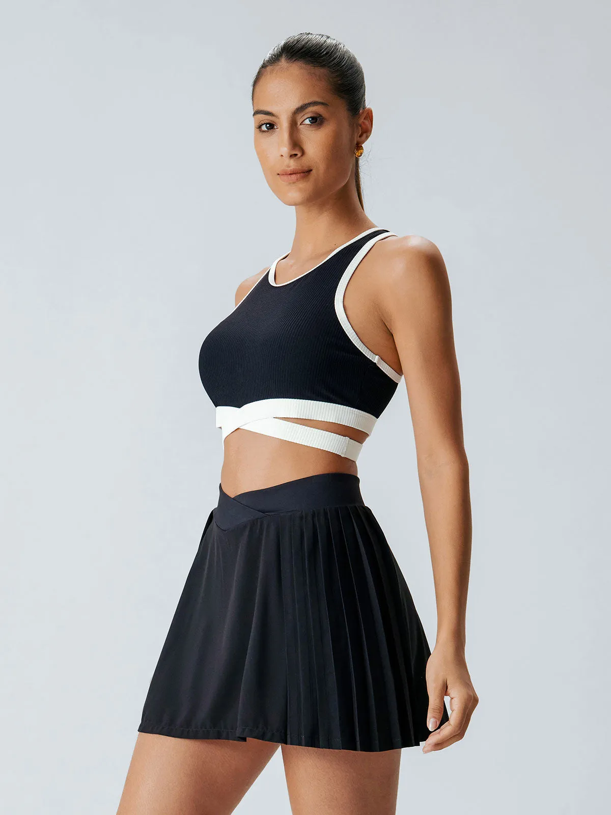 Black Contrast I-back Sports Bra - Medium Support sold by BERLOOK product image thumbnail 4