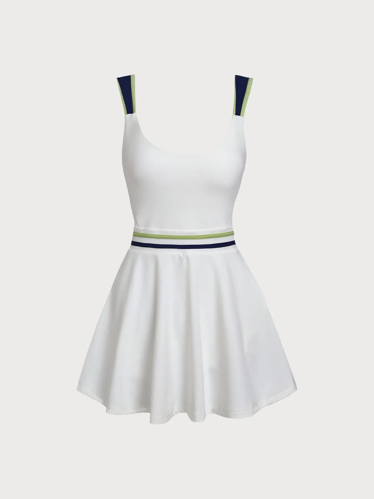 White Striped Accent Tennis Dress sold by BERLOOK