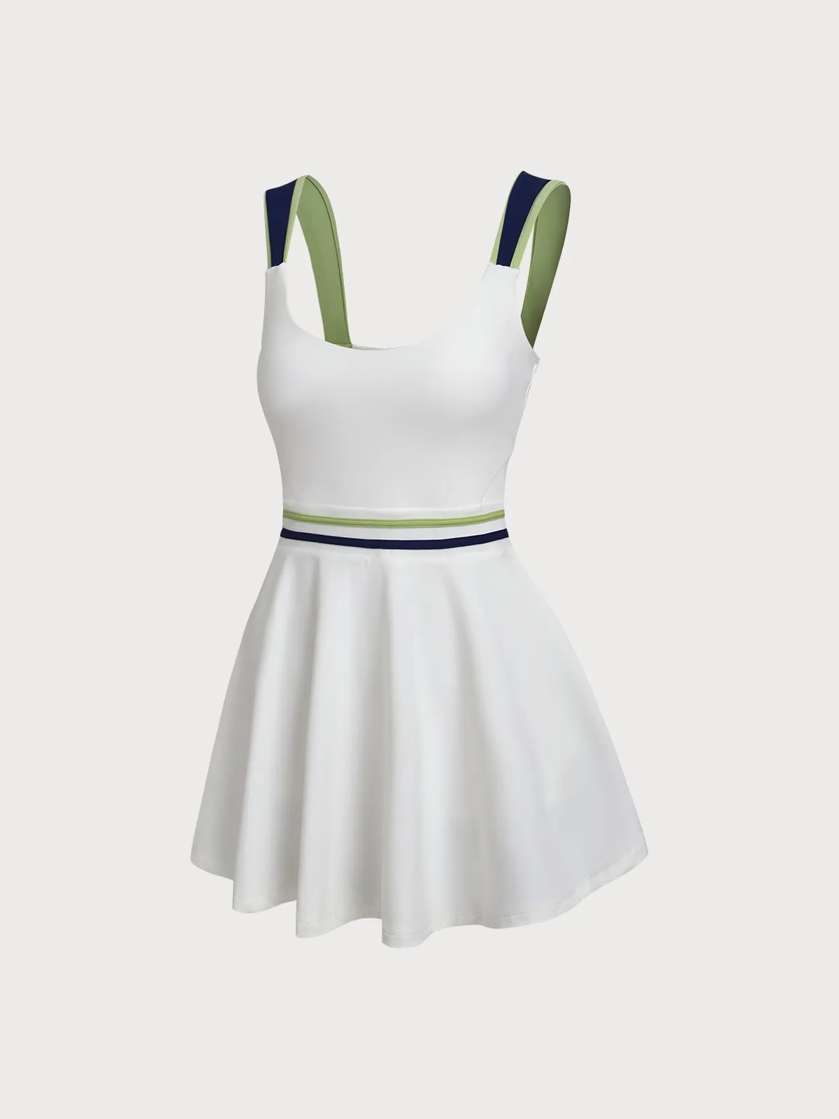 White Striped Accent Tennis Dress sold by BERLOOK product image thumbnail 2